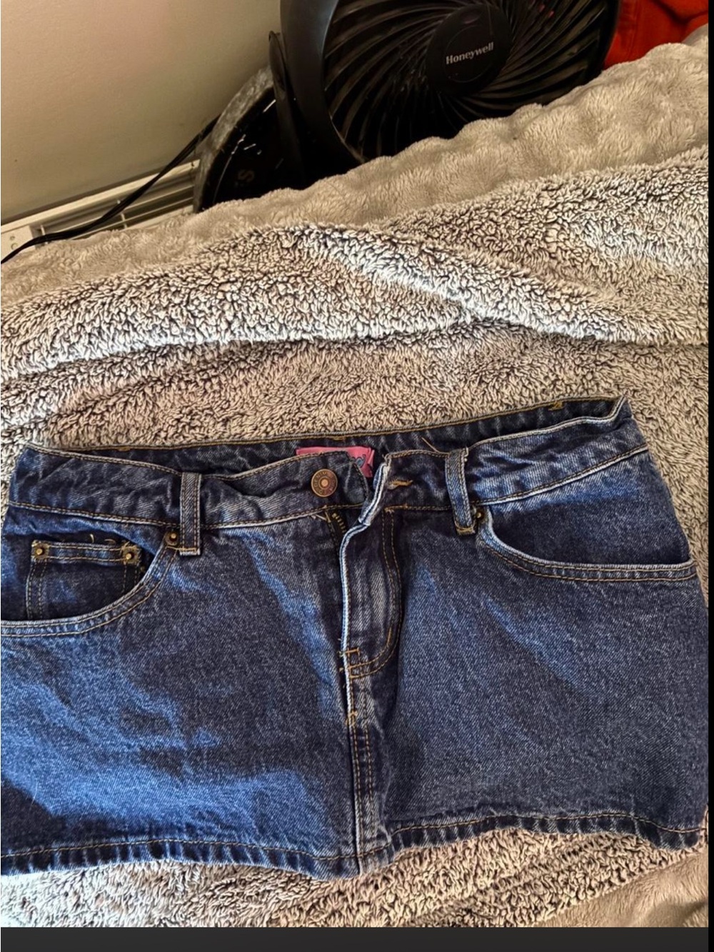 Edikted Dark Blue Denim Mini Skirt